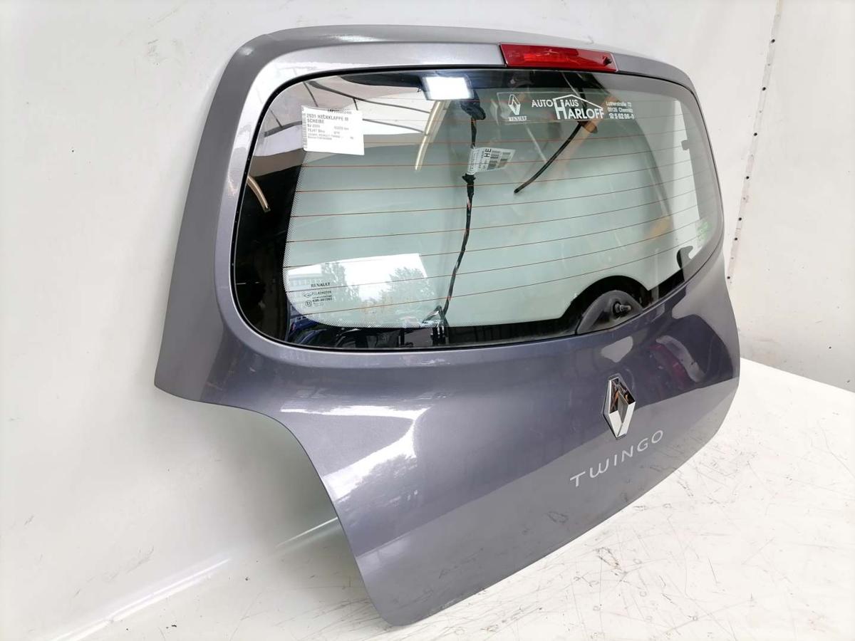 Renault Twingo 2 original Heckklappe mit Heckscheibe TEJ47 Bleu gris Bj.2009